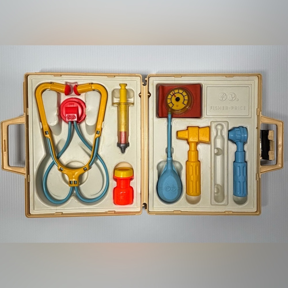FISHER PRICE Medical Kit Vintage Toy Collectible Play Doctor Nurse Patient 1970s